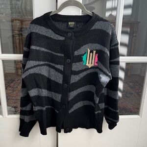 Wicked Black and Gray Women's Cardigan Sweater